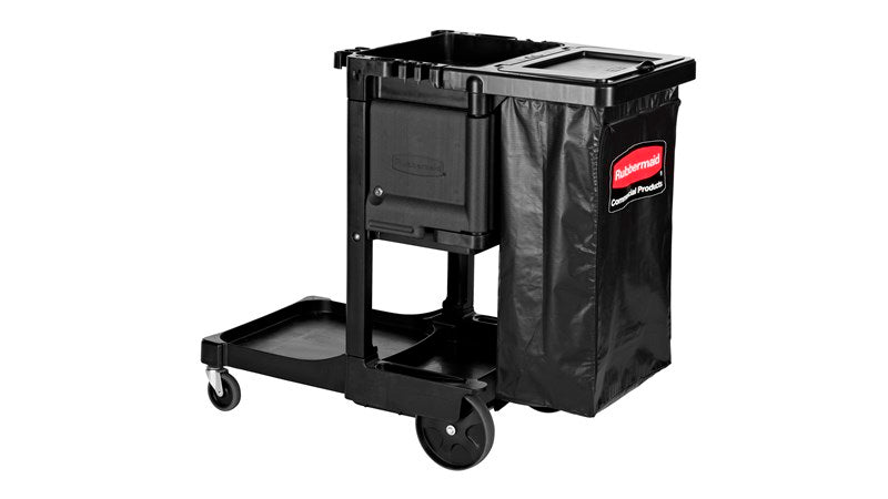 Rubbermaid® High Security Janitorial Cleaning Cart - Black